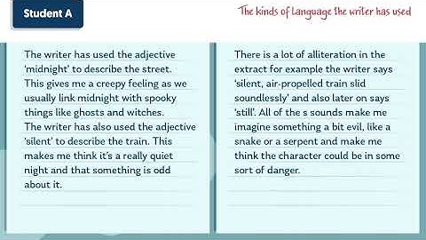 GCSEPod English Language AQA Paper 1, Question 2, Example Responses