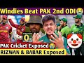 Shame😭WINDIES beat PAKISTAN 2nd ODI BABAR 0 (3) and RIZWAN 16 Exposed Badly Joker PAK Team