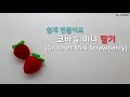 [코바늘 소품] 코바늘 미니 딸기/초보/코바늘 딸기/crochet strawberry english  subtitles