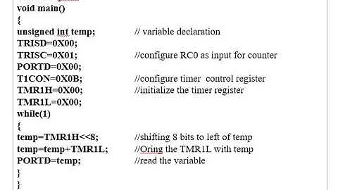 PIC Microcontroller - Counter1 program