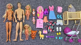 Download Lagu 12 Minutes Relaxing Barbie Doll Unboxing ASMR | Family Dolls, Clothes \u0026 Accessories MP3
