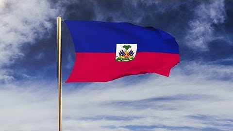 4K Haiti flag waving in the wind. Green screen, alpha matte. Loopable animation Stock video