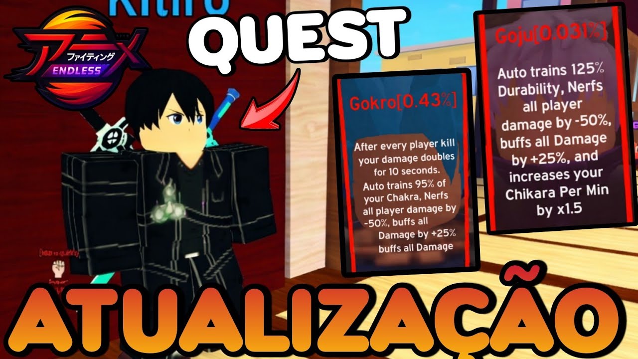 NOVA QUEST + 5 SLOTS GRÁTIS! ANIME FIGHTING SIMULATOR ENDLESS!