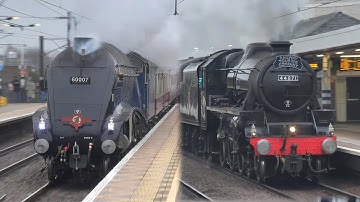 LMS Black 5 44871 & LNER A4 60007 Sir Nigel Gresley battle a foray up the ECML to York - 15.11.25
