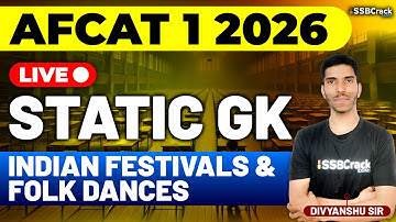 AFCAT 1 2026 Exam Static GK Live - Indian Festivals & Folk Dances