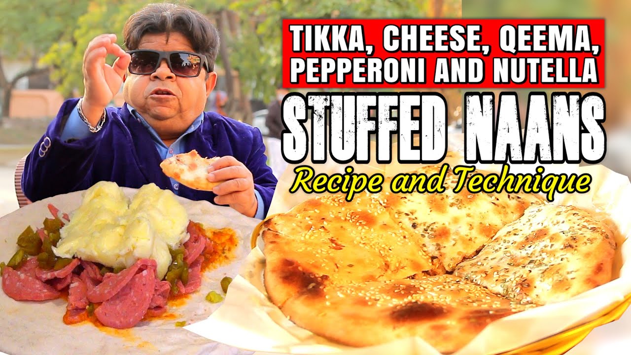Stuffed Naan Bread Qeema Naan, Cheese Naan, Nutella Naan - Shahzada Ghaffar-Khaas Potohar Food Tour