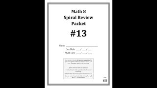 Math 8   Spiral Review Packet #13