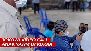 Jokowi Video Call Anak Yatim Piatu Akibat COVID 19 di Kukar