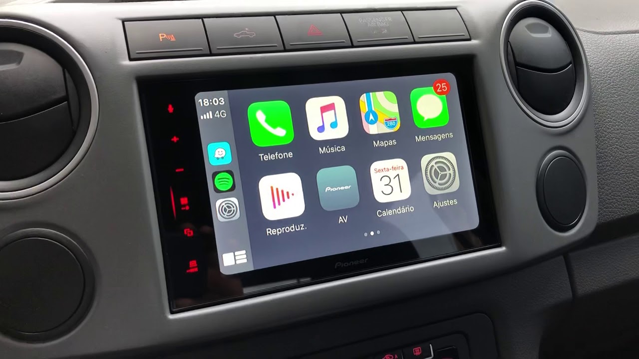 Amarok 2013 - Central Pioneer 8” Apple CarPlay e Android Auto - Artsomauto