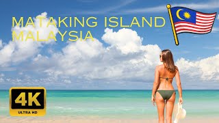 4K Beach WalkingTour on Mataking Island on Borneo, Malaysia