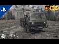 MudRunner PS5 4k | Water Fording, Watchpoints &amp; Route from Garage | Crossing Map