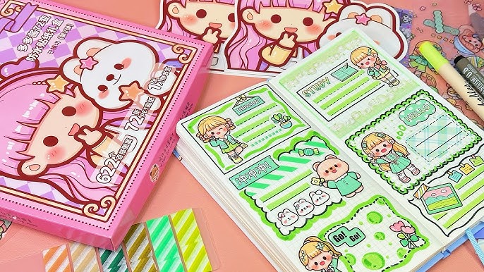 stickers journaling 🤍🤍cute kawaii sticker🌈 Immersive ASMR