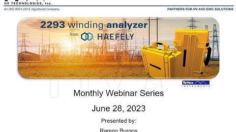HAEFELY WA 2293 Winding Analyzer Webinar