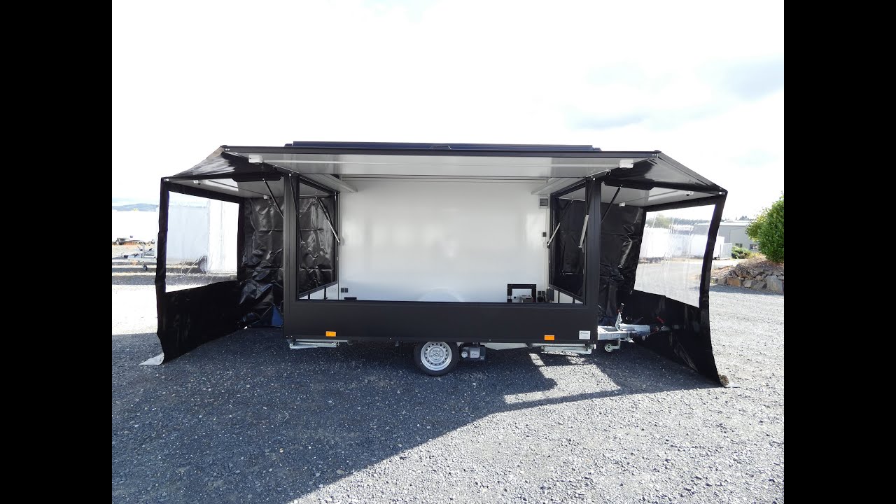 Verkaufsanhänger Marktstand Marktwagen Verkaufsstand 350cm mit Mover