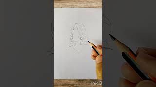 رسم بنت هندية بشعر طويلindian girl drawing #art #رسم #drawing #girldrawing #shorts #youtubeshorts