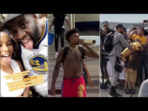 WARRIORS PLAYERS ARRIVE IN THE BAY GREETED TO CHEERING WARRIORS FANS AFTER WINNING NBA CHAMPIONSHIP