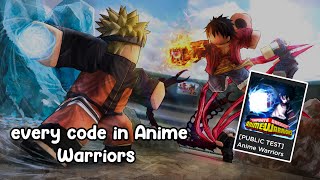 2021) ANIME WARRIORS CODES *FREE CRYSTALS* ALL NEW SECRET OP