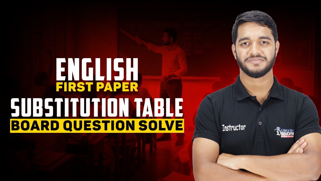 9/10/SSC Subtitution Table লেখার সবচেয়ে সহজ পদ্ধতি | English 1st Paper | i School