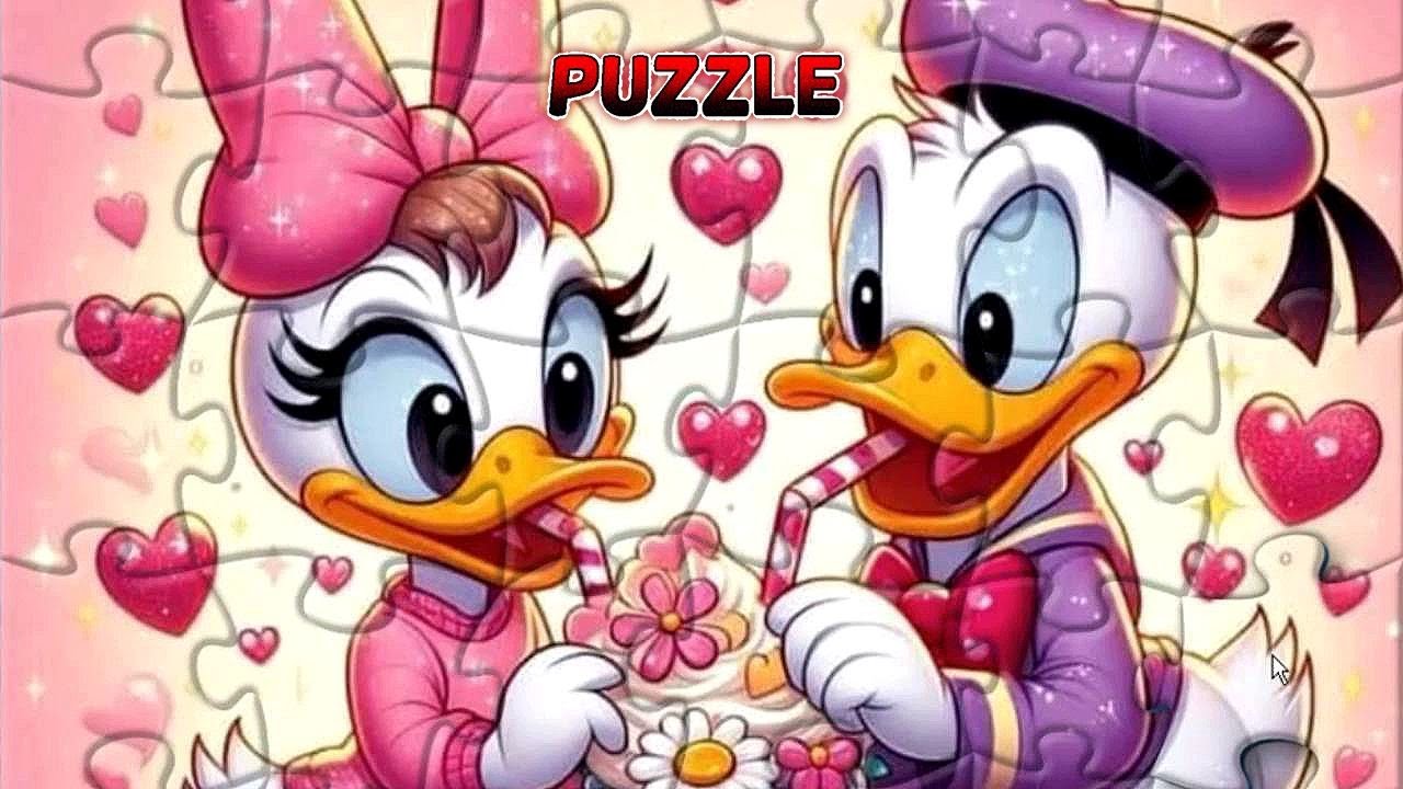 Daisy and donald duck solving jigsaw puzzles for kids 36 fun