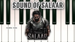 SOUND OF SALAAR - Piano cover, notes, tutorial || Ravi Basrur || Salaar Ceasefire theme