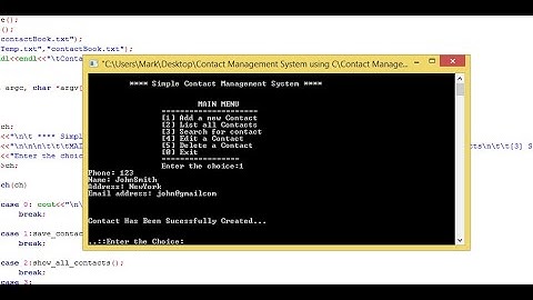 Contact Management System using C
