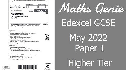 Edexcel GCSE Maths May June 2022 1H Exam Paper Walkthrough