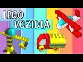 Lego vozidlá puzzle - policajné auto, lietadlo, žeriav, nákladné auto, helikoptéra