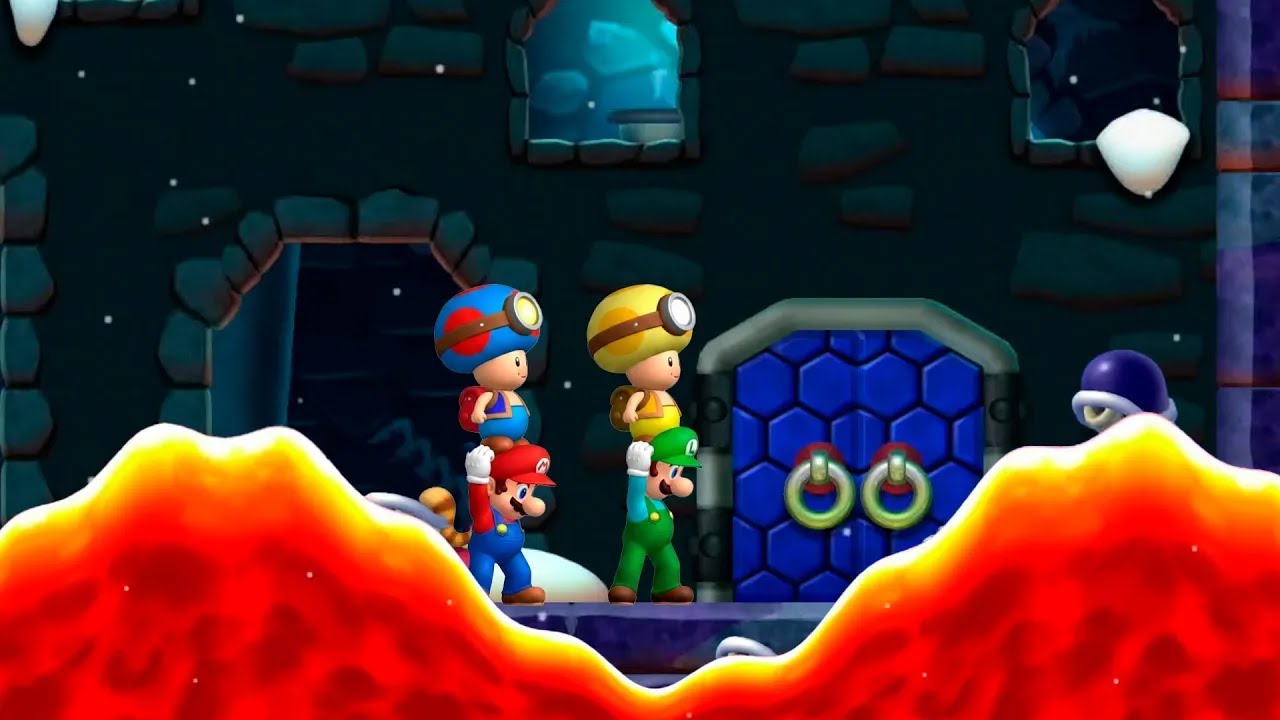 New Super Mario Bros U (Snowy)– 4 Players Co Op Walkthrough #2