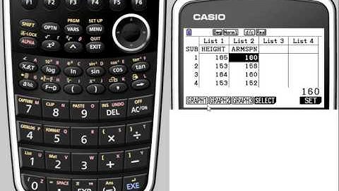 Casio GDC:  Correlation and Regression