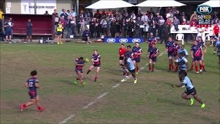 Kitione Ratu receives a "falcon" from Nic Stirzaker