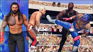 WWE 2K24 Impossible To Win This Match Against Roman Reigns Rey Mysterio & Omos For Cody Rhodes