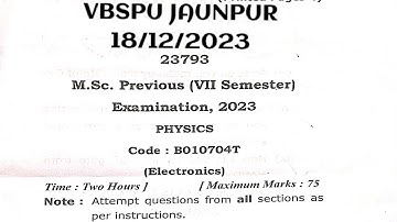 M.Sc. Sem.(VII)Physics(P4)(Electronics) VBSPU JAUNPUR