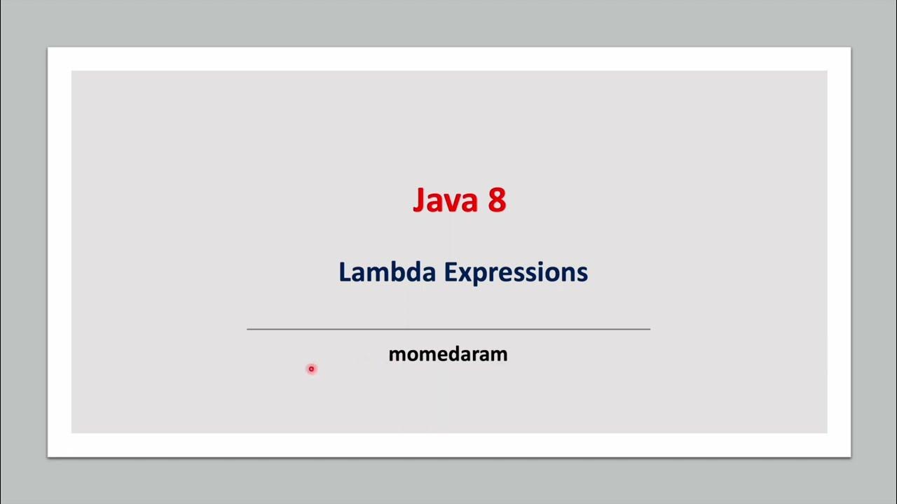 Java 8 Lambda Expressions - YouTube
