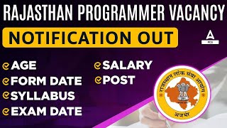 RPSC Programmer Vacancy 2024 Out| Rajasthan Programmer Syllabus, Exam Pattern, Age Limit, Salary