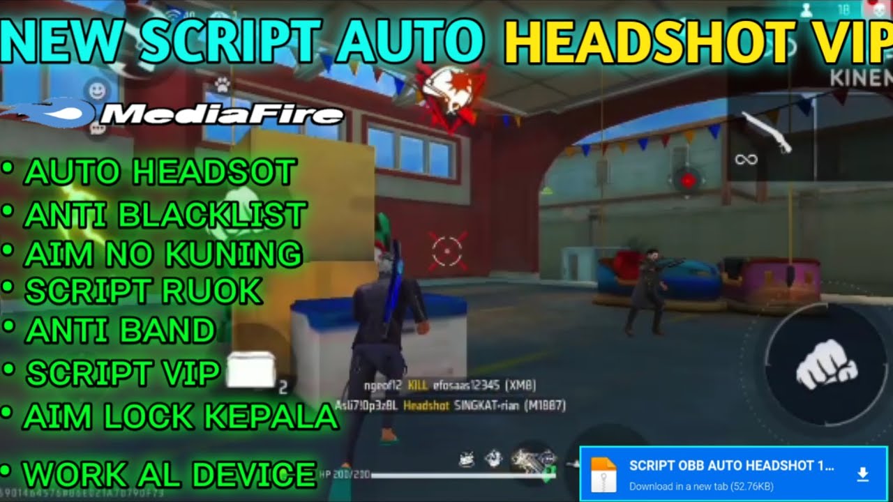 SCRIPT OBB AUTO HEADSHOT FF MAX FF ORI WORK AL DEVICE 💯