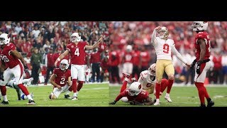 Robbie Gould vs Phil Dawson - Kicking Battle! Perfect! | 49ers vs Cardinals |2017 NFL Highlights HD