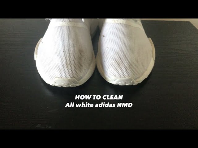 Logro Estar confundido Lechuguilla HOW TO CLEAN ALL WHITE ADIDAS NMD AT HOME! - YouTube