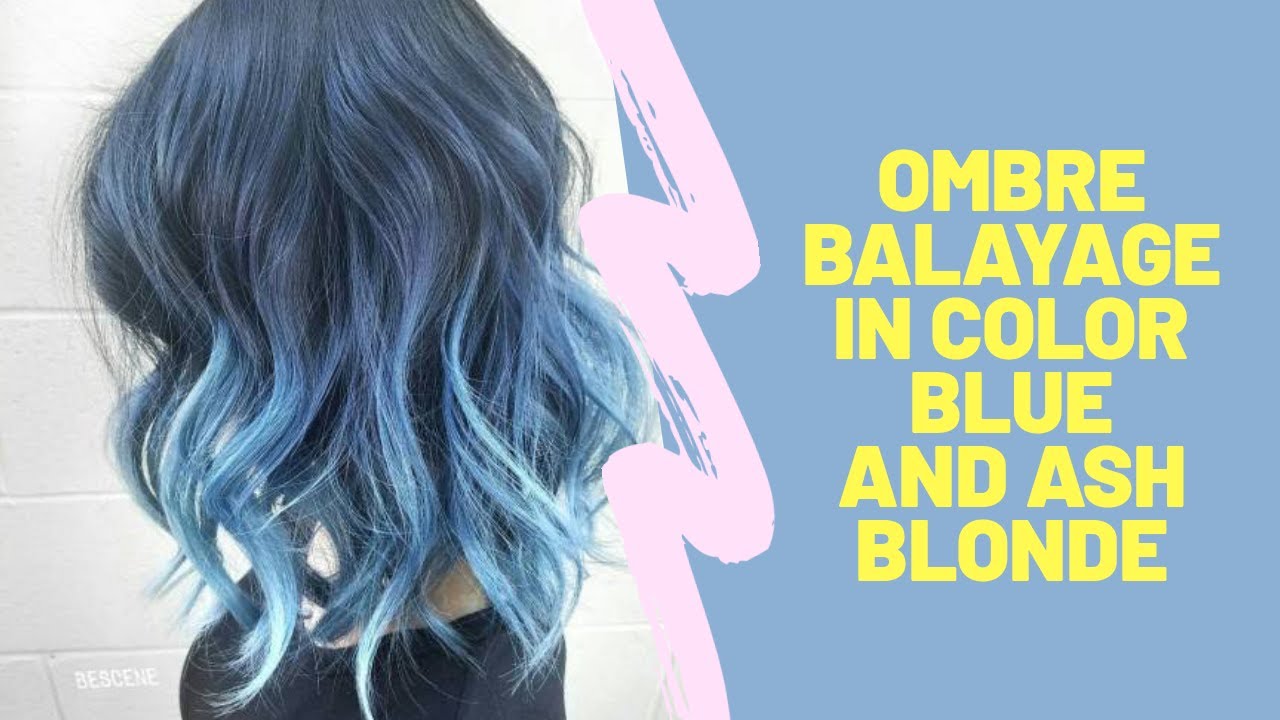 Blue balayage on medium blonde hair: Before and after - wide 4