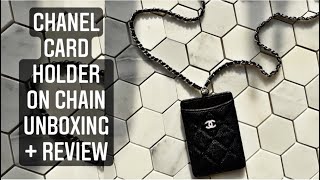 CHANEL CARD HOLDER ON CHAIN Unboxing + Review Includes What