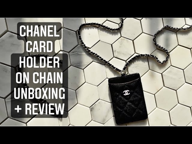 chanel lanyard card holder