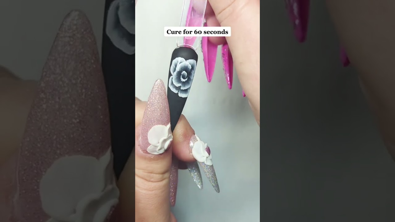 Colourful Glass One Stroke Rose Nail Design 🌹 Watch our Brand Ambassador and Educator Jode Taylor