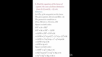 Locus Exercise 1(a) Problem II Question 5