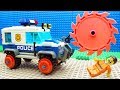 Lego Bulldozer Steamroller Police Car Fail