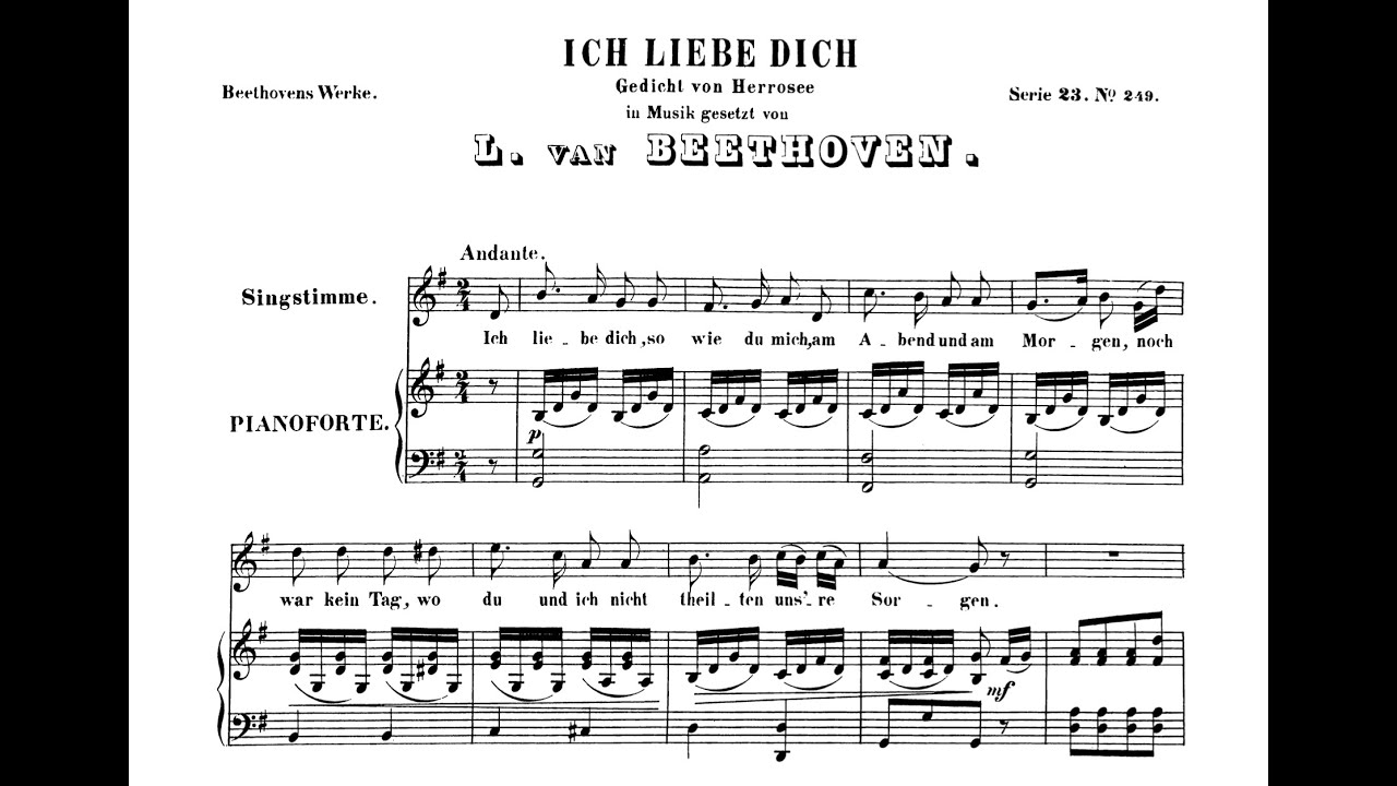 Ich liebe dich (Beethoven) - G Major Piano Accompaniment - Karaoke Ich liebe dich (Beethoven) - G Major Piano Accompaniment - Karaoke