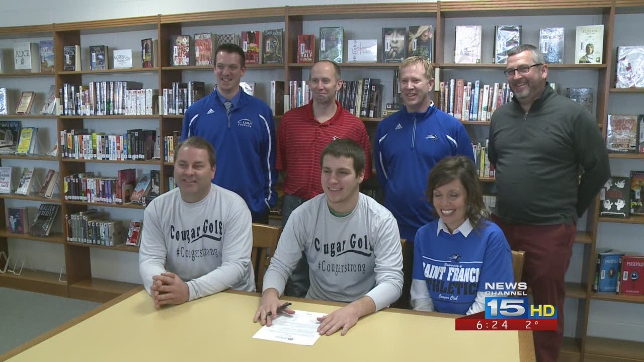 Bellmont High School Senior Chase Ellsworth Signs With St Francis Golf From WANE TV 6 P m News