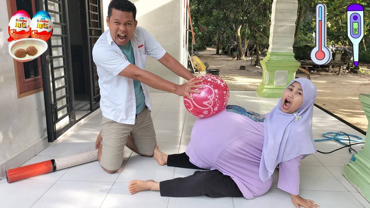 Drama Lucu 😂🥰😘 Ibu Hamil Melahirkan Sambil Pecahin Balon