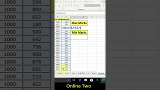 MAX and MIN Formula in Excel screenshot 1