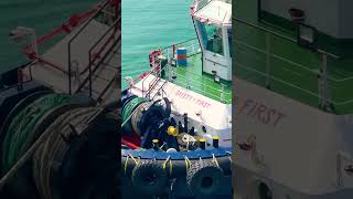 Tugboat assisting mooring #lifeatsea #drydock #ship #fyp #singapore #trending #sailor