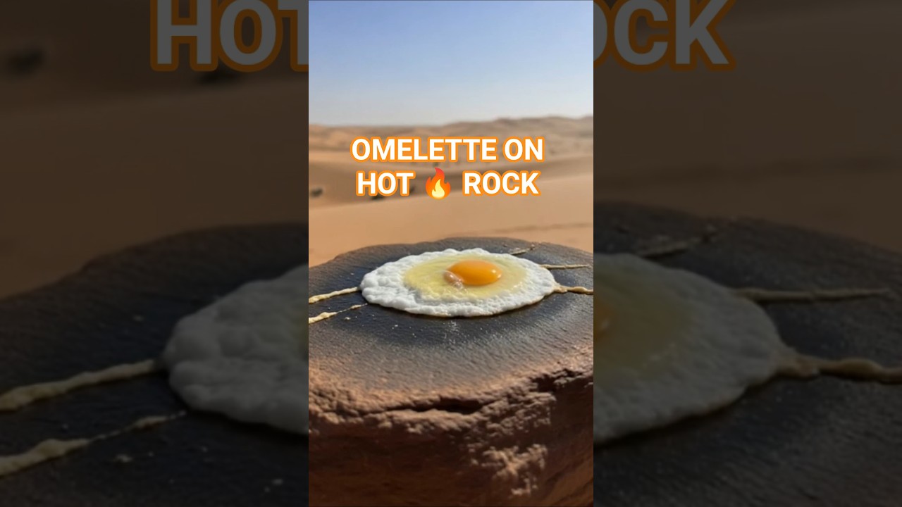 Omelette Sizzle in the Desert! (INSANE Hot Rock Cooking ASMR) 