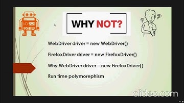 Why we write webdriver driver = new FireFoxDriver();